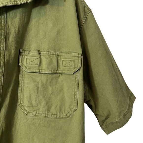 Duluth Trading Co. XL Tall olive green short sleeve canvas heavy duty shirt two - Picture 6 of 11